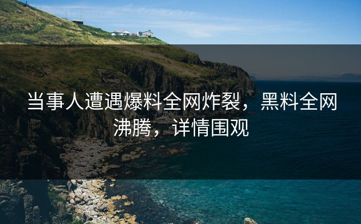 当事人遭遇爆料全网炸裂，黑料全网沸腾，详情围观