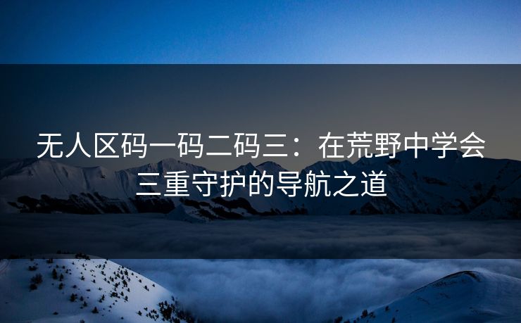 无人区码一码二码三：在荒野中学会三重守护的导航之道  第1张