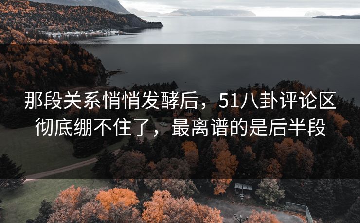 那段关系悄悄发酵后,51八卦评论区彻底绷不住了,最离谱的是后半段 第1张 那段关系悄悄发酵后,51八卦评论区彻底绷不住了,最离谱的是后半段 第1张
