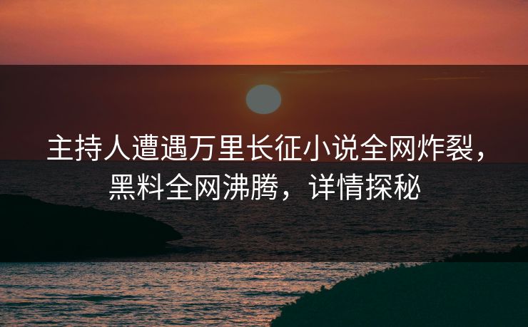 主持人遭遇万里长征小说全网炸裂，黑料全网沸腾，详情探秘