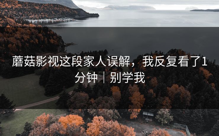 蘑菇影视这段家人误解，我反复看了1分钟｜别学我